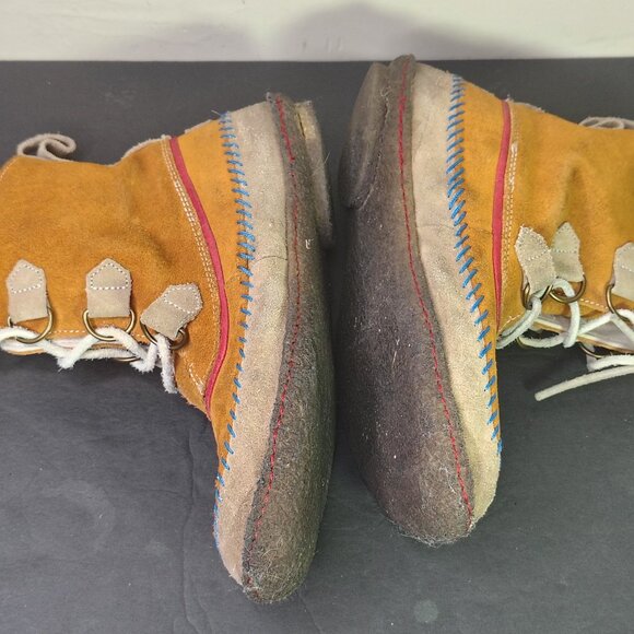 Sorel Joplin Boots Womens Size 9 Brown Leather Stitched Toe Moccasin Booties - Picture 10 of 11